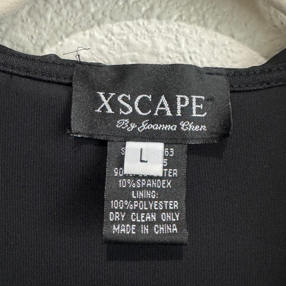 Y2K Xscape by Joanna Chen Black Velvet‎ Ruffle Chiffon Whimisgoth Cardigan L - Picture 3 of 11